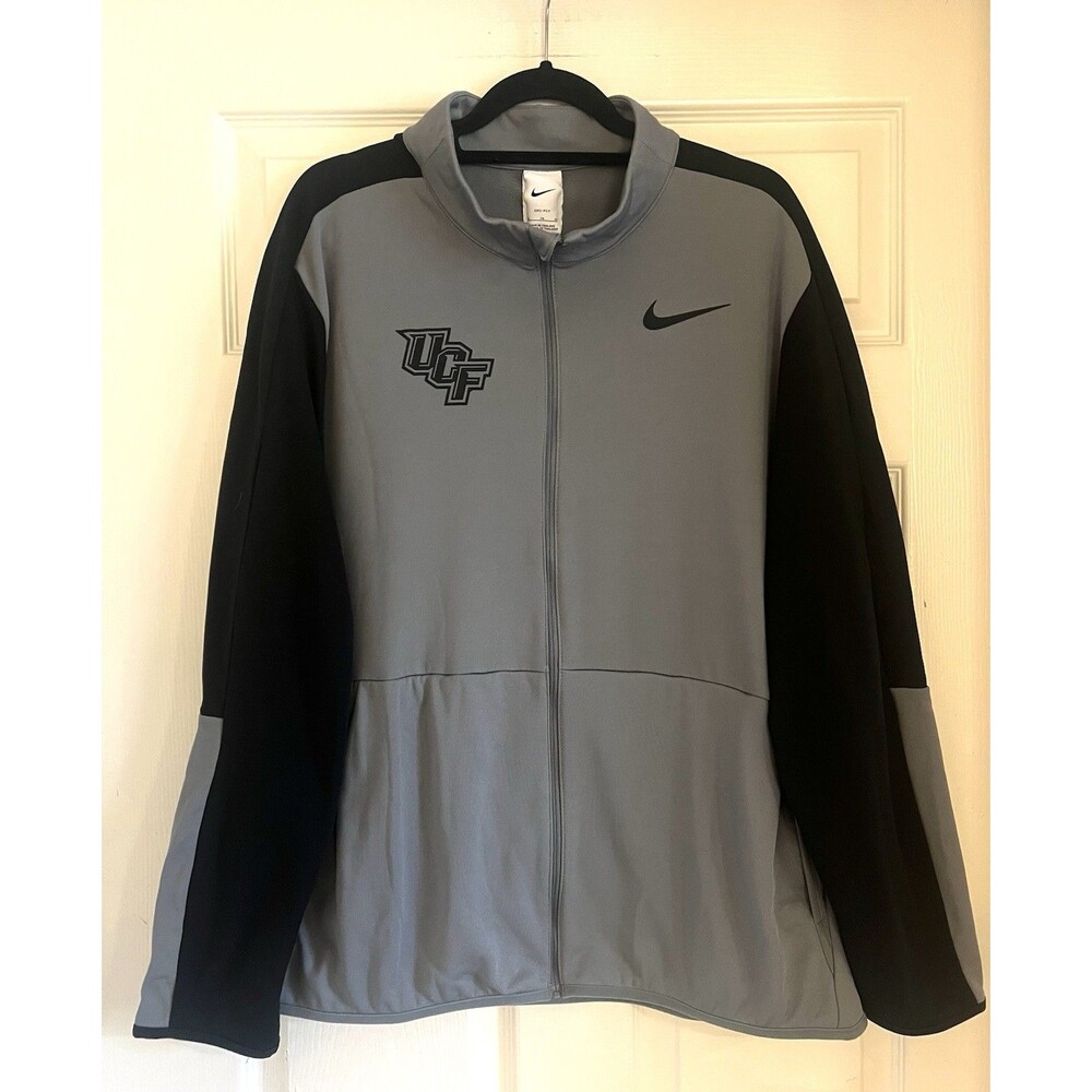 Nike UCF Knights Jacket Mens XL NWT Gray Full Zip Dri-FIT Epic Knit Collegiate